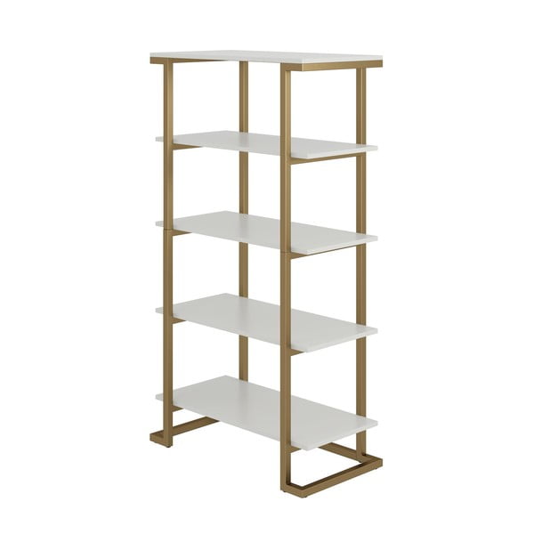 Scaffale in bianco-oro Ella, 76 x 141 cm Camila - CosmoLiving by Cosmopolitan-image-2