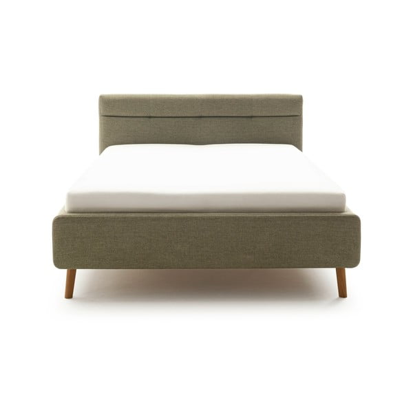 Letto matrimoniale imbottito verde con contenitore con rete inclusa 160x200 cm Lotte – Meise Möbel-image-3