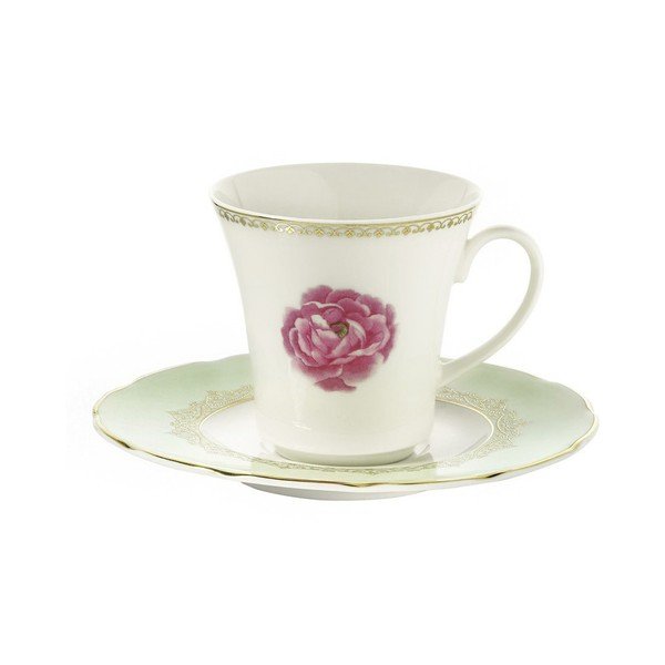 Set di 6 tazze in porcellana con piattino Kutahya Roses, 80 ml - Kütahya Porselen