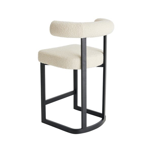 Sgabello da bar bianco e nero imbottito (altezza della seduta 66 cm) Parie – Ellos Home-image-3