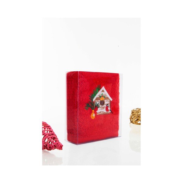 Asciugamano Chalet di Natale rosso, 30 x 50 cm - Kate Louise-image-2