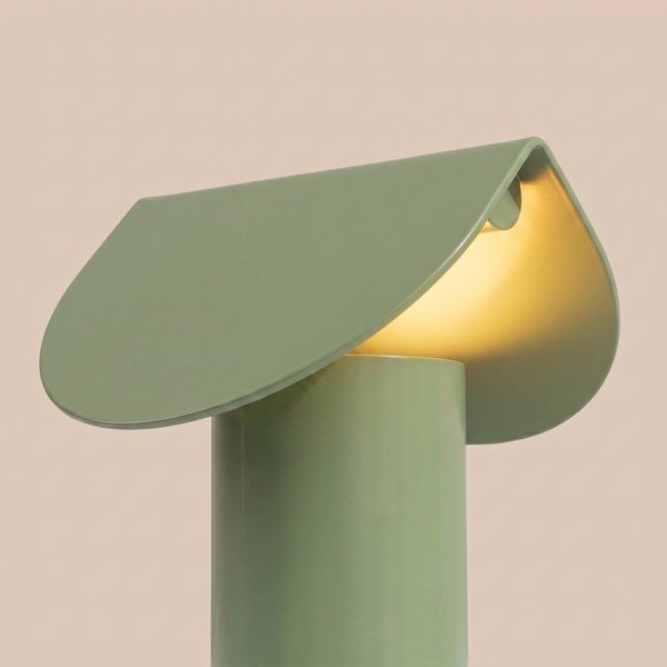 Lampada da tavolo LED color salvia in alluminio (altezza totale 15 cm) BISCUIT – Thoro-image-2