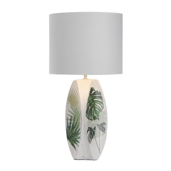 Lampada da tavolo bianco-verde con paralume in tessuto (altezza 59 cm) Palma - Candellux Lighting