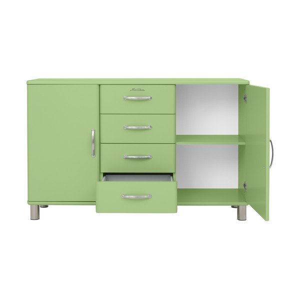 Cassettiera bassa verde 146x92 cm Malibu - Tenzo-image-1