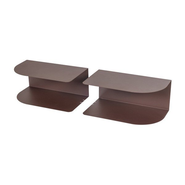 Set di comodini viola/marroni in metallo 2 pz Ovia – WOOOD