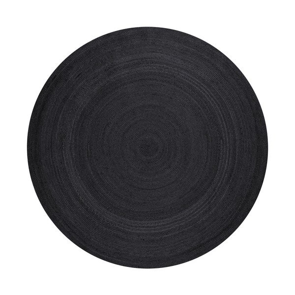 Tappeto rotondo nero in iuta reversibile/tessuto a mano ø 200 cm Braided – Hanse Home