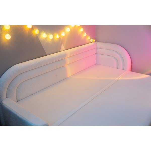 Divano color crema allungabile/con contenitore con penisola a sinistra e rivestimento in bouclé 223 cm Fabillo – ELTAP-image-4
