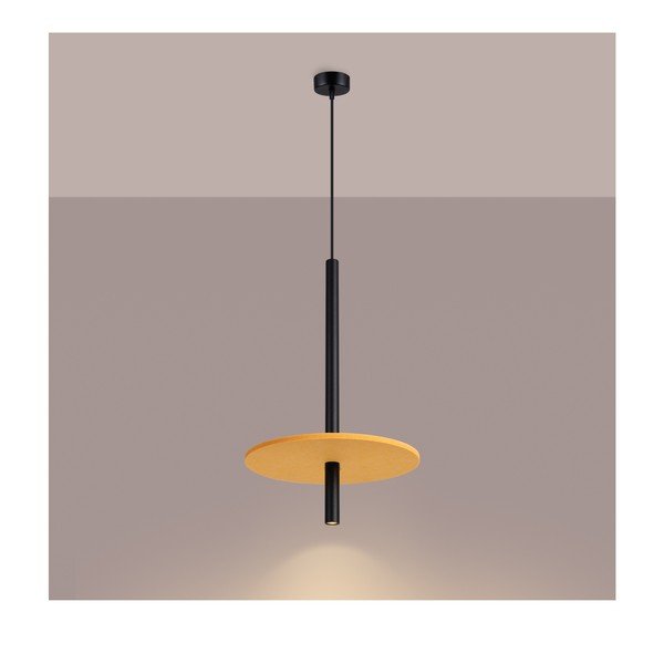 Lampadario giallo/beige in metallo ø 30 cm Rilu – Sollux-image-2
