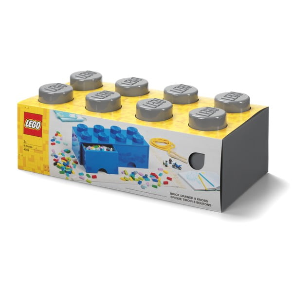 Scatola portaoggetti per bambini grigio scuro con 2 cassetti - LEGO®-image-3