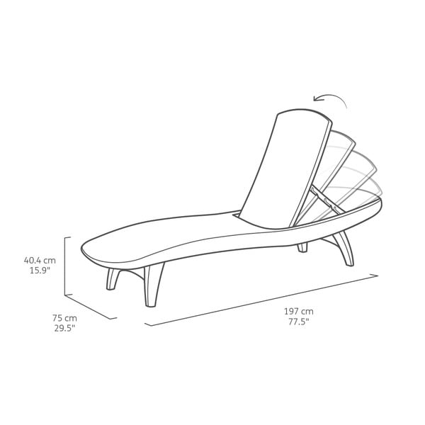 Sdraio da giardino in plastica marrone scuro Pacific - Keter-image-3