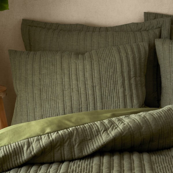 Biancheria da letto cachi per letto matrimoniale 200x200 cm Tamba Stripe - Pineapple Elephant-image-1