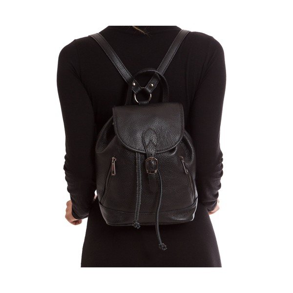 Černý kožený batoh Isabella Rhea no. 1200-image-2