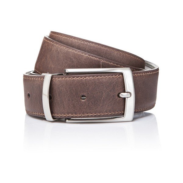 Kožený pásek Brown Green, 125 cm