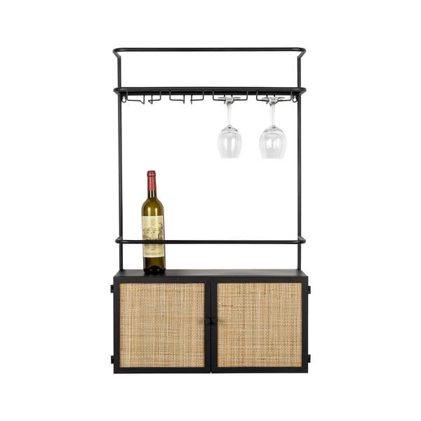 Portabottiglie in rattan nero 18x100 cm Guuji - White Label-image-2