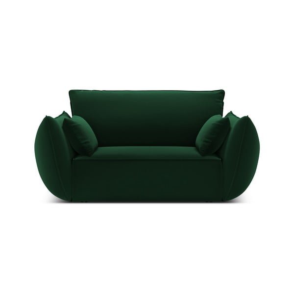 Poltrona verde scuro con rivestimento in velluto Vanda – Mazzini Sofas-image-2