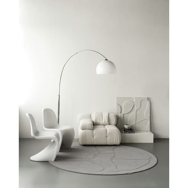 Tappeto rotondo in lana grigia ø 120 cm Morphic Organica - Agnella-image-4