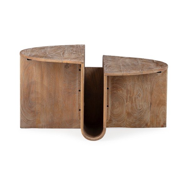 Tavolino da salotto rotondo colore naturale scuro in mango massiccio ø 80 cm Divya – MOME-image-1