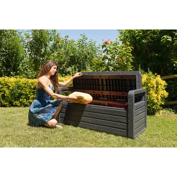 Panchina da giardino in plastica grigio scuro Forever Spring - Toomax-image-3