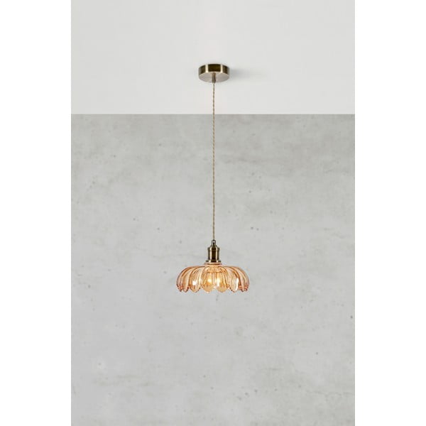 Lampadario color ottone e color ambra con paralume in vetro ø 25,5 cm Kurage – Markslöjd-image-2