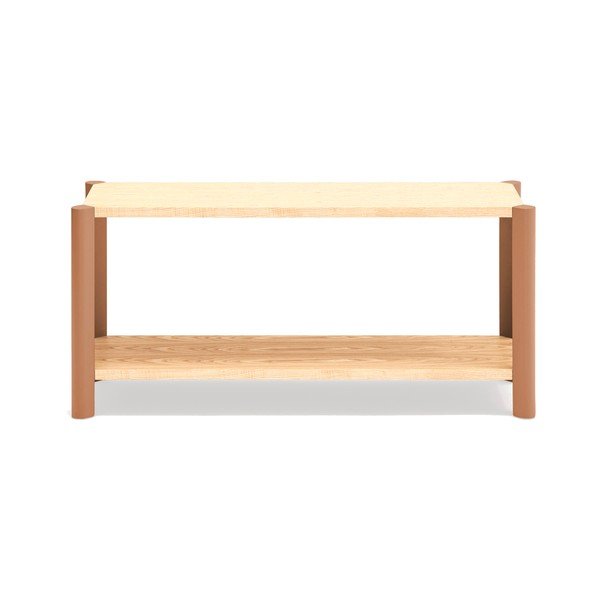 Scaffale color mattone/colore naturale chiaro con effetto rovere 126x59x43 cm Bona – Teulat