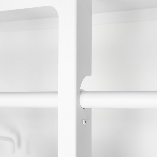 Attaccapanni da parete bianco in acciaio con scaffale 100 cm Luno Large – Spinder Design-image-4
