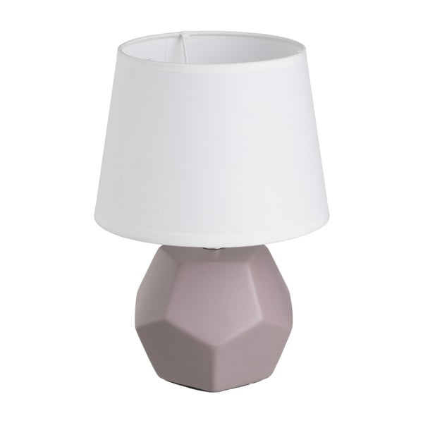 Lampada da tavolo in ceramica grigia con paralume in tessuto (altezza 26 cm) - Casa Selección