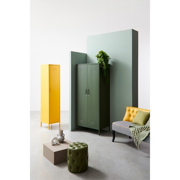 Armadietto verde scuro in metallo con chiusura a chiave 38x185x46 cm Cambridge – Yes Everyday-image-2