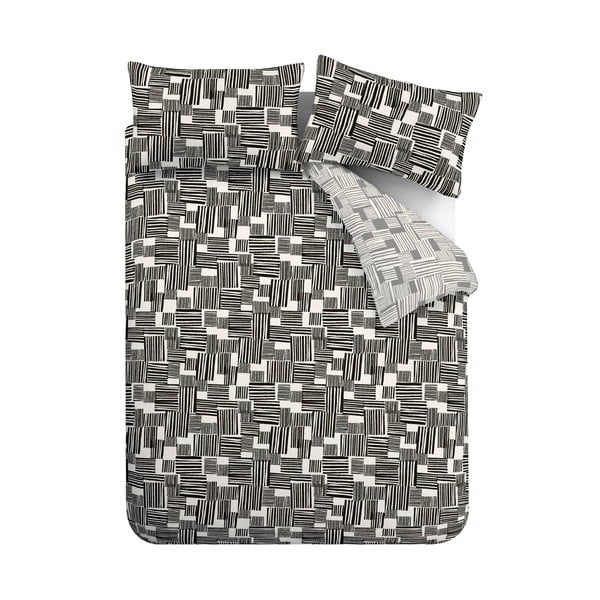 Set copripiumino e federa nero e grigio per letto singolo 135x200 cm Blocks – Catherine Lansfield
