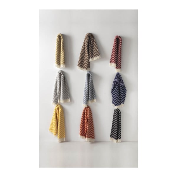 Plaid rosso borgogna con contenuto di cotone , 140 x 180 cm Chevron - Euromant-image-2