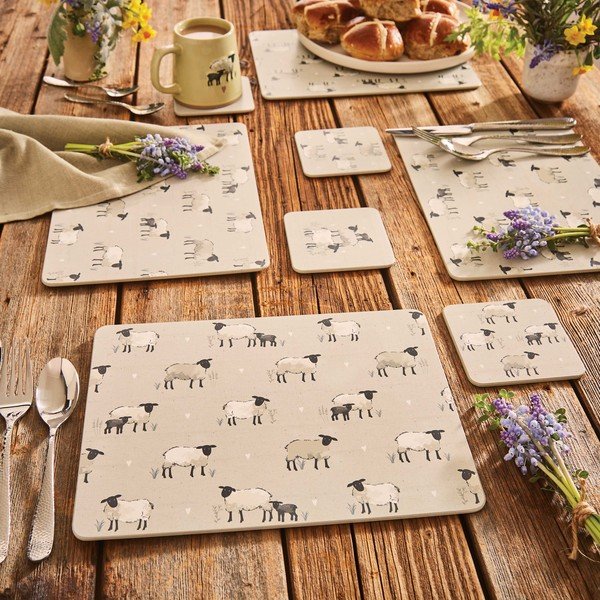 Tovagliette in set in sughero 4 pz 21,5x29 cm Highland Sheep – Cooksmart ®-image-1