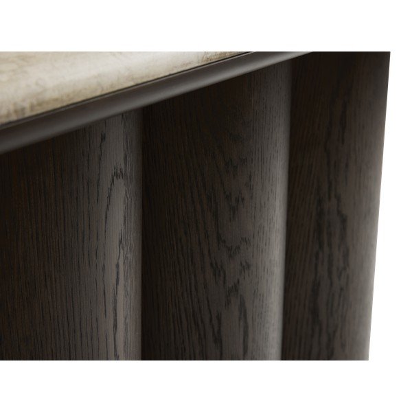 Tavolo consolle colore naturale scuro con piano in marmo 38x120 cm Piazze – Unique Furniture-image-2