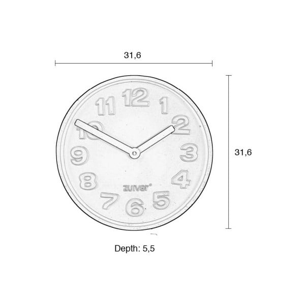 Orologio da parete in calcestruzzo nero con lancette nere Calcestruzzo - Zuiver-image-1