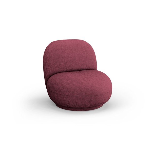 Poltrona burgundy girevole con rivestimento in ciniglia Chuck – Micadoni 