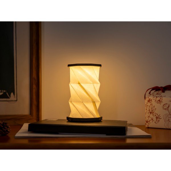 Decorazione luminosa bianca/grigia con ricarica USB portatile ø 8 cm Twist – Gingko-image-4