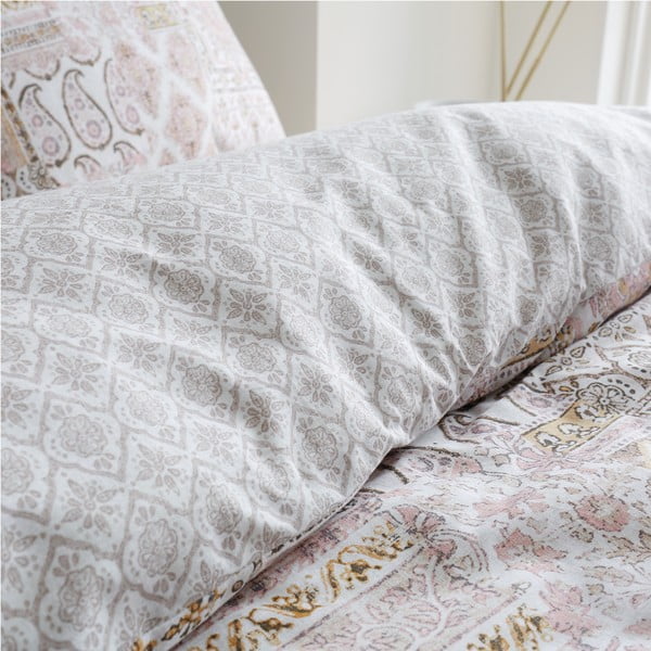 Biancheria da letto in cotone beige 200x200 cm Iniko Patchwork - Pineapple Elephant-image-4