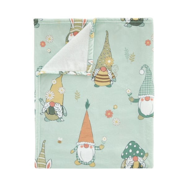 Coperta verde chiaro in micropile a tema pasquale 130x170 cm Spring Gonks – Catherine Lansfield