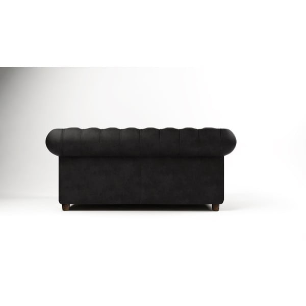 Divano in velluto nero 184 cm Cambridge - Ropez-image-2