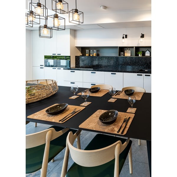 Sottobicchieri in sughero di colore naturale in set di 4 pezzi Querco - ZicZac-image-2