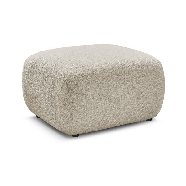 Poggiapiedi beige con rivestimento in bouclé Montaigne – Bobochic Paris-image-3