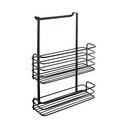 Scaffale da cucina sospeso in metallo nero Lava Double Galileo - Metaltex