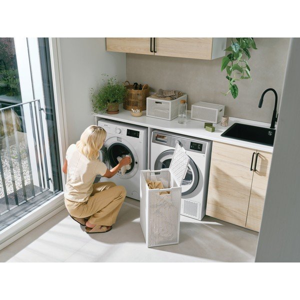 Cesta per il bucato color crema in plastica riciclata 60 l Kaya – Curver-image-3