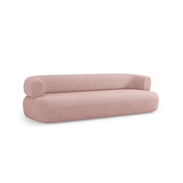 Divano rosa chiaro con rivestimento in bouclé 226 cm Jenny – Micadoni -image-1