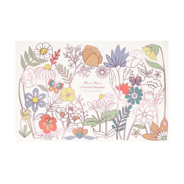 Tovagliette di carta in set da 8 pezzi 28x42,5 cm Butterflies & Flowers - Meri Meri