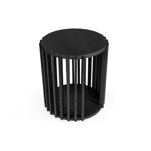 Tavolino nero , ø 53 cm Drum - Woodman-image-3