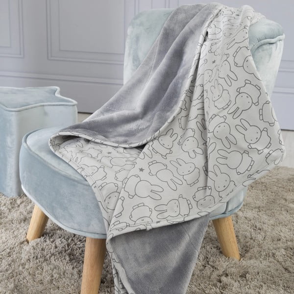 Coperta per neonato in cotone grigio 80x80 cm Miffy - Roba-image-1