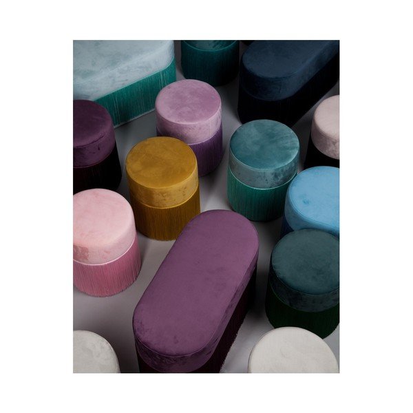 Pouf con rivestimento in velluto - Velvet Atelier-image-2