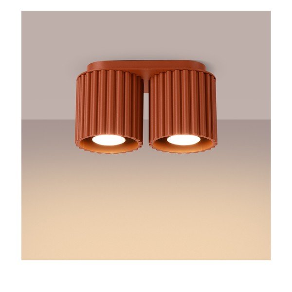 Faretto color terracotta in metallo 10x21 cm Zora – Sollux-image-4