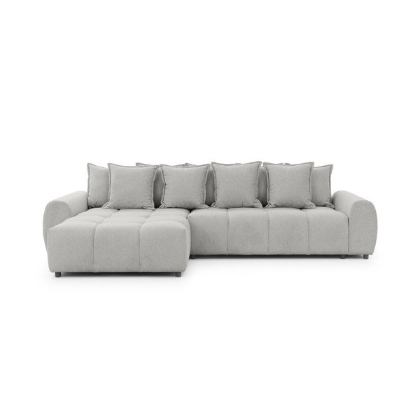 Divano angolare grigio chiaro (con penisola a sinistra/con chaise lounge) Albane  – Ropez