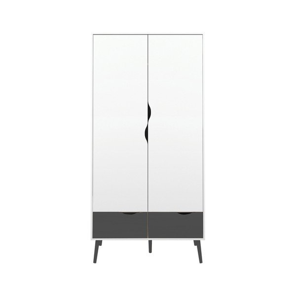Armadio bianco con dettagli neri Delta - Evergreen House