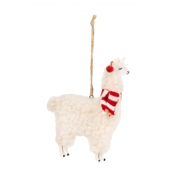 Decorazione per albero di natale in tessuto fatta a mano 13 cm Llama – Sass & Belle